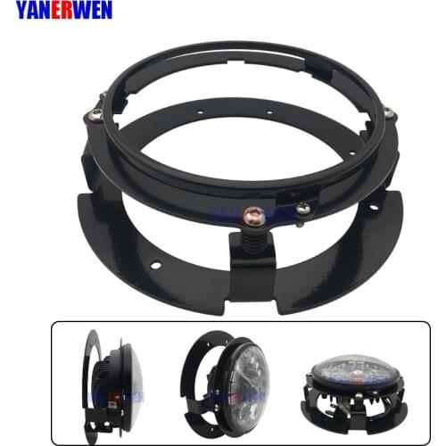 1pcs Black / Chrome 5 3/4" 5.75 inch Headlight Bracket Kit for Motorcycle Ring Mount Brackets for 5.75 Inch LED Headlights