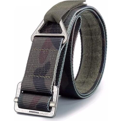 3.8cm Army Camouflage 1000D Nylon Tactical Belt Alloy Buckle 120cm Kniting Belt For Men Women Military Training Belt HE14