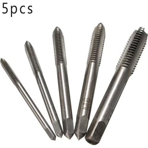 5PCS HSS M3 M4 M5 M6 M8 Machine Hand Screw Thread Metric Plug Tap Drill Set machining tools llave t 1/4