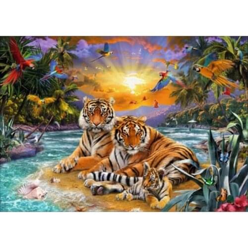 ARMYQZDIY 5D diamond painting cross stitch square diamond round diamond animal tiger diamond embroidery handmade inlaid artist h