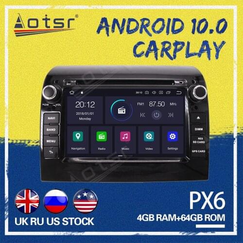 Android 10.0 IPS DSP GPS Navigation PX6 4+64GB Car Radio Player For Fiat Ducato 2011-2015 Multimedia Player Head Unit