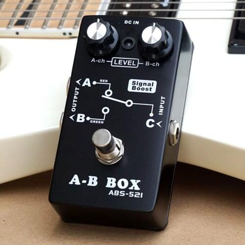 Belcat Singel Boost A-B BOX A-ch, B-ch Control AB BOX Stompbox for Electric Guitar Bass with 1 Input & 2 Output