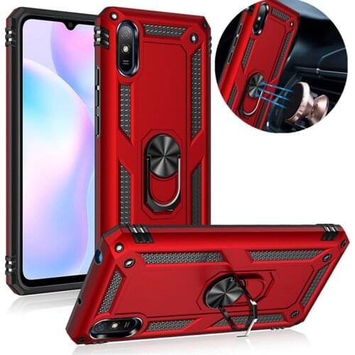 For Xiaomi Redmi 9 Case Shockproof Armor Phone Case for Redmi 9A Redmi9 Redmi9A Ring Stand Bumper Silicone Phone Back Cover