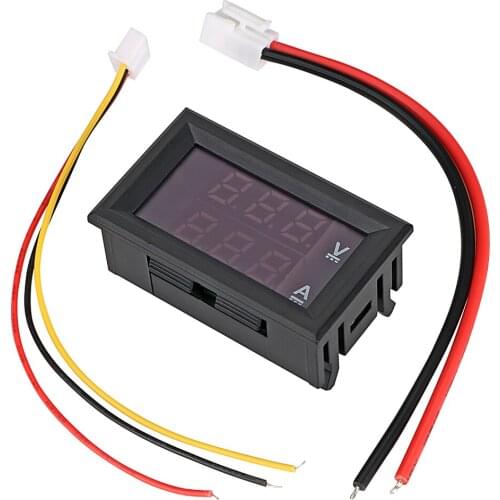 DIYWORK LED Display Amperemeter Voltage Indicator Tester DC 100V 10A with Cable Mini Digital Voltmeter Ammeter Volt Ampere Meter