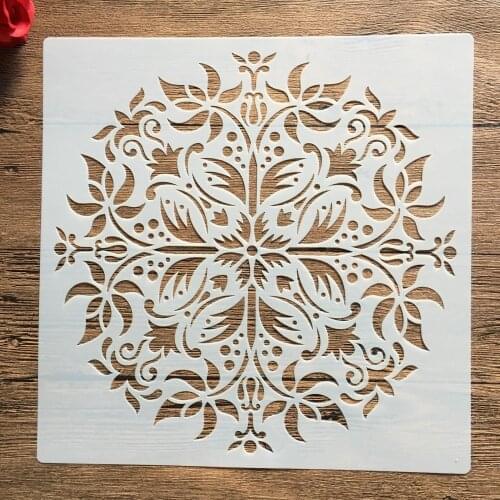 Decorative Mandala Print Stencils Scrapbook Coloring DIY 30x30cm for diy scrapbooking plastic large stencil for wall painting