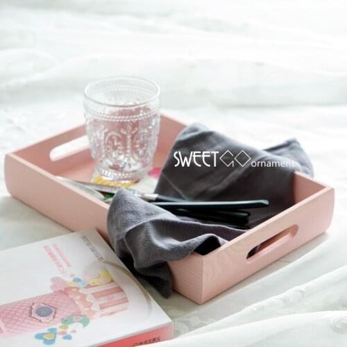 Wood Macarons tray pink purple blue handmade rectangle cake tools for party decoration perfume/ makeup/jewelry storage box