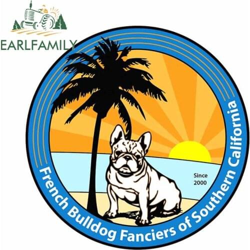 EARLFAMILY 13cm x 13cm For French Bulldog Funny Car Stickers Car Styling Decal Creative Sticker Vinyl Material Occlusion Scratch