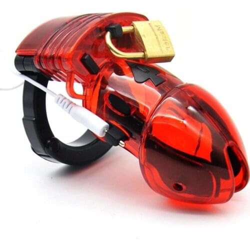 Electric Shock Cock Cage Electro Penis Lockdown Estim Male Chastity Devices Electrical Chastity Belt CBT Sex Toys Sexy Shop