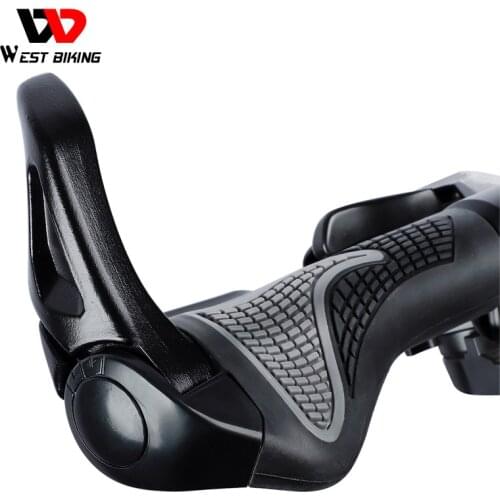 WEST BIKING Bike Grips 1Pair Non-slip Handlebar Grip Rubber Cover Lockable Handle Bar End Caps Bicycle Accessories Cycling Grips