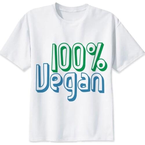 Vegan 100 Percent Vegan T shirt men white t-shirt boy tshirt anime t-shirt clothes male color tees MR2714