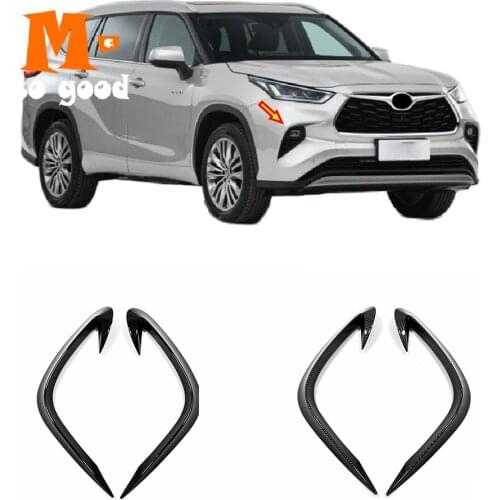 Chrome Black for Toyota Highlander Kluger 2021 2022 exterior accessories car front fog light lamp eyebrow decor sticker cover
