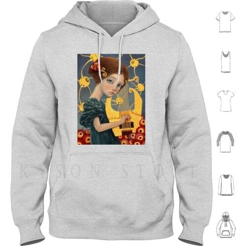 Music Hoodies Long Sleeve Music Klimt Lyra Musical Instrument Oil Tanya Bond Patterns