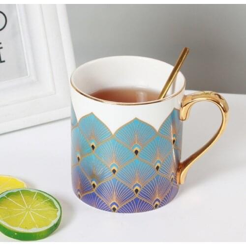 Ceramic British Classic Light Luxury Mug Bone China Water Cup Afternoon Tea Cup Coffee Milk Cup Drinkware