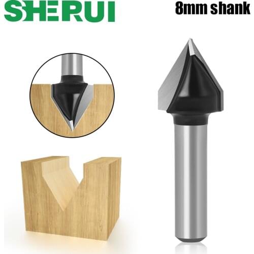 1pcs 8mm Shank60 wood router bit Straight end mill trimmer cleaning flush trim corner round cove box bits tools