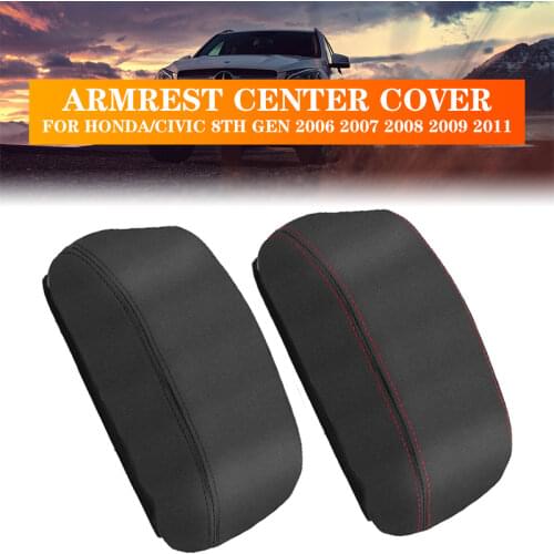 Armrest Cover Center Console Arm Rest Covers PU Leather Car Accessories For Honda/Civic 8th Gen 2006 2007 2008 2009 2011