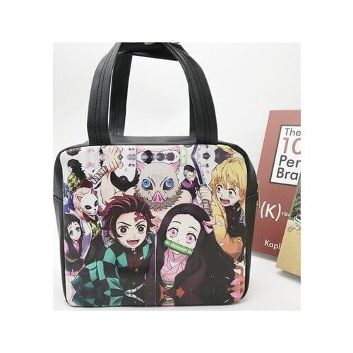LISM Kimetsu no Yaiba 88412 Anime Portable Lunch Bags Cartoon Picnic Bag Food Handbag Storage Girls Gifts