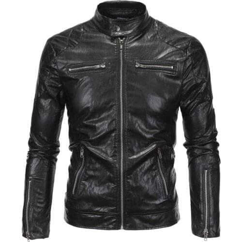 Mens leather jacket slim England motorcycle leather coat men jackets clothes personalized jaqueta de couro stage street fashion