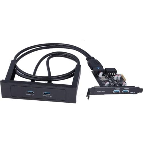New 4-Port USB 3.0 HUB To PCI-E Card Express Expansion Card Adapter 5Gbps 3.5 floppy bay win10