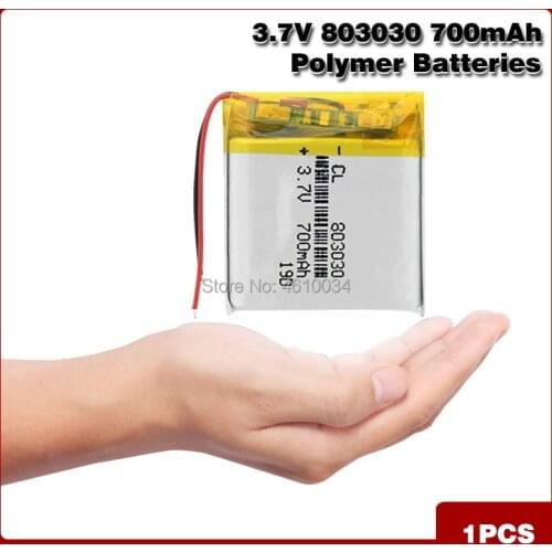 Rechargeable 3.7V 700mAh 803030 Li-ion Battery Li-Po Lithium Li-polymer Bateria Batteries For MP3 MP4 Bluetooth Speaker Headset