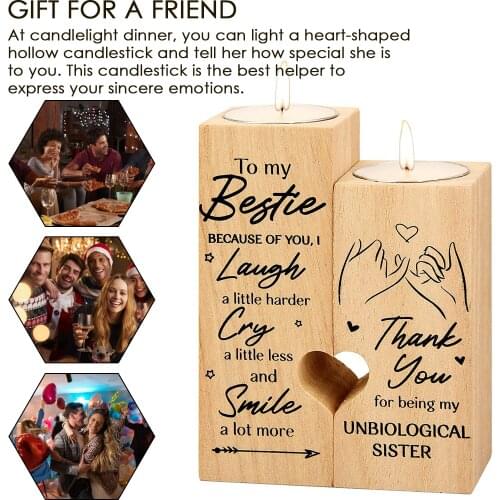 Heart Shaped Candle Holder-Valentines Day Decoration Birthday-Wooden Candle Craft, Best Friend Craft Wooden Candlestick