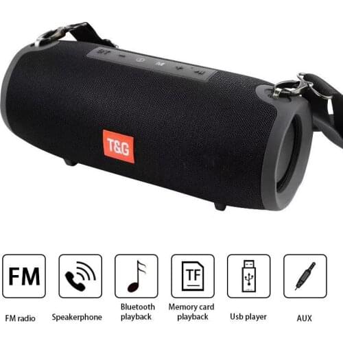 Portable Bluetooth speaker 20W wireless Stereo bass Column speaker With 1800 mAh battery Music Playe Center Boom Box fm tf