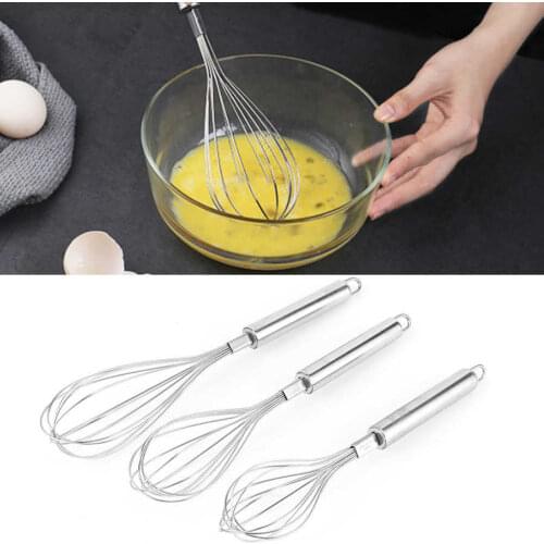 3Pcs Stainless Steel Manual Egg Beater Milk Frother Mixer Blender Kitchen Egg Mixer Cooking Foamer Cook Blender