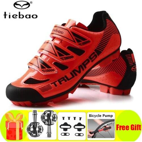 TIEBAO Cycling Shoes Men Sneakers Sapatos Ciclismo MTB Add SPD Pedal Set Chaussure Vtt Professional Self-locking Bicycle Bike