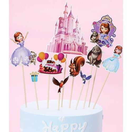 Disney Cartoon Frozen Princess Birthday Party Decoration Kid Cupcake Topper Girls Happy Birthday Party Baby Shower Cake Supplies