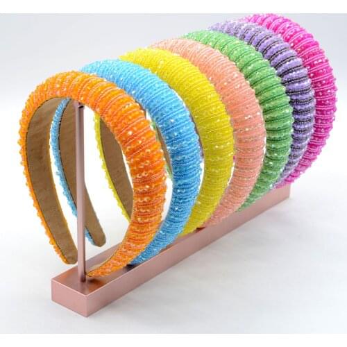 Spring New Cross-border Europe Baroque Hairband Handmade Colorful Crystal Handband 420