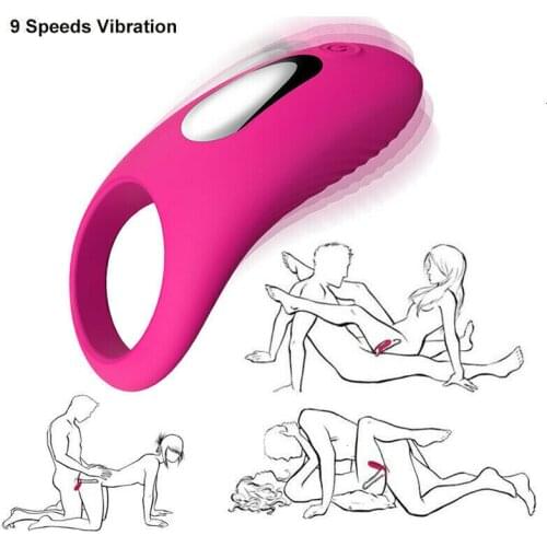 Vibrators Cock Ring For Men Silicone Powerful Vibration Penis Rings Chastity Adult Product Sex Toys For Couple Man Silicone