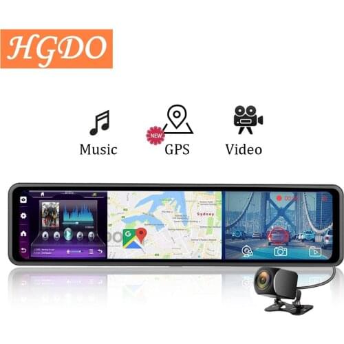 2020 HGDO 4G 12" Dash cam Dual lens rearview mirror Car dvr Android 8.1 ADAS Navigation Full HD 1080P Video registrar recorder