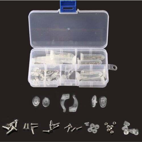 Glasses Screws And Nuts Assortment Glasses Repair Tool Kit Silicone Nose Pads Assortment Set With Tweezer Micro Screwdriver #20