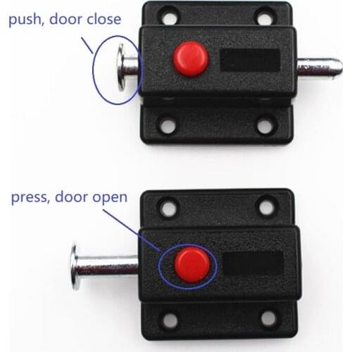 2pcs Door Bolt Exposed Spring Plastic Automatic Button Latch Door Chain Latch For Furniture Hardware