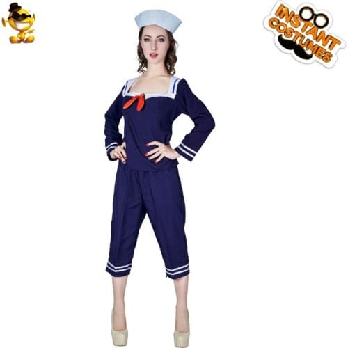 Women Navy Uniform Costume Fancy Dress Ladies Career Outfits Suits Halloween Adult Cosplay Navy Party Clothing
