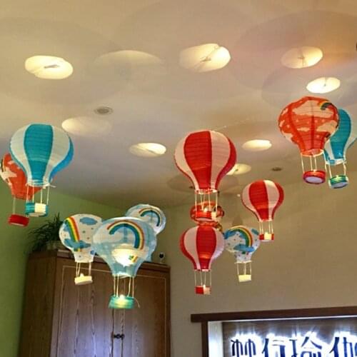 1pc 12inch Rainbow Hot Air Balloon Paper Lantern Ball decora Kids Birthday Party Wedding Lampion diy Hanging Decoration supplies