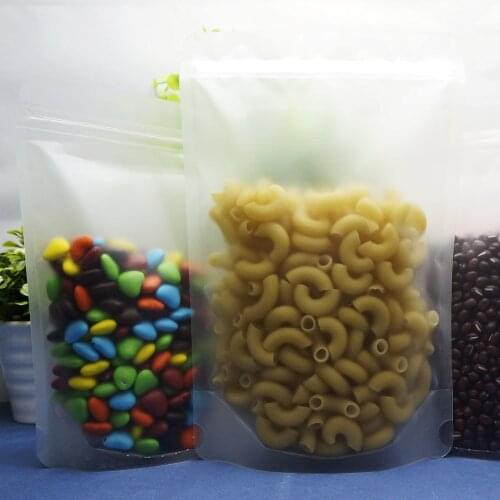 100pcs Stand up Matte clear pouches 13*20cm Plastic ZipLock bag reusable frosted surface packing bags zipper self-sealed sachet