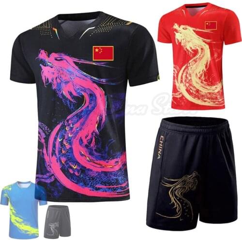 2021 Chinese Dragon Table Tennis Jerseys for Men Women Children wear, Ping Pong Suits, China Table Tennis Shirt , Ping Pong Sets