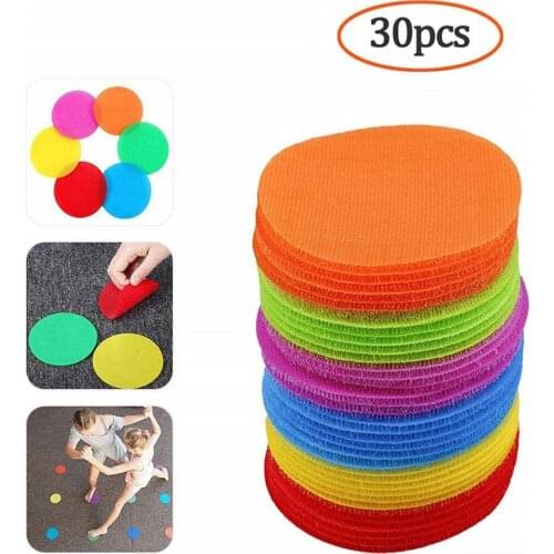 30Pcs 4'' Carpet Spots Sit Markers, Flexible Floor Classroom Seating Rug Mats