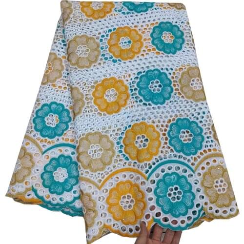 5yards/pc) Newest hollow out African voile lace soft Swiss cotton lace fabric with embroidery for party dress CTY001