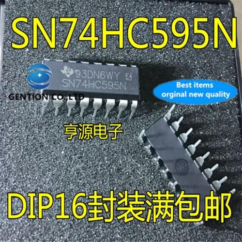50Pcs 74HC595 74HC595N SN74HC595N DIP-16 Logic shift register in stock 100% new and original