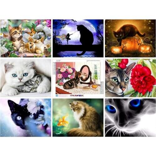 5D Full Round Diamond Painting Cartoon Characters Diamond Embroidery Animal Picture Diamond Mosaic Wall Christmas Decor Painting