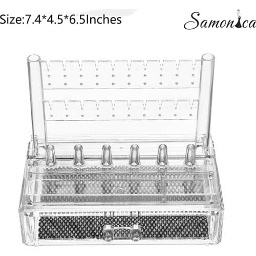 Acrylic Black Bottom Multi-function Large Capacity Lipstick Nail Eyebrow Pencil Organizer Cosmetic Storage Case Display Rack