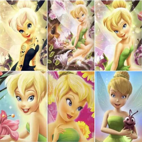 DIY 5D Diamond Painting Disney Tinker Bell Cartoon Characters Cross Stitch Full Square Diamond Embroidery Mosaic Home Decor Gift