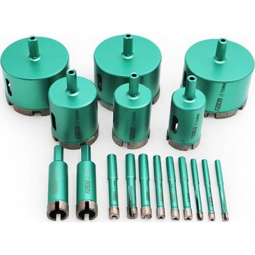 FACHLICH Diamond Drilling Core Bits for Hard Granite Marble Stone Wet Shank Connection Drill Bits Hole Saw Cutter Dia 6-75mm