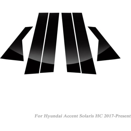 Car-styling For Hyundai Accent Solaris HC 2017-Present Car Window Center Pillar Stickers Trim External Decoration Film Accessory