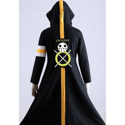 Free shipping Cartoon Trafalgar Law Cos Anime ONE PIECE Cosplay Cloak Halloween Party Man Woman Costume Only Cloak