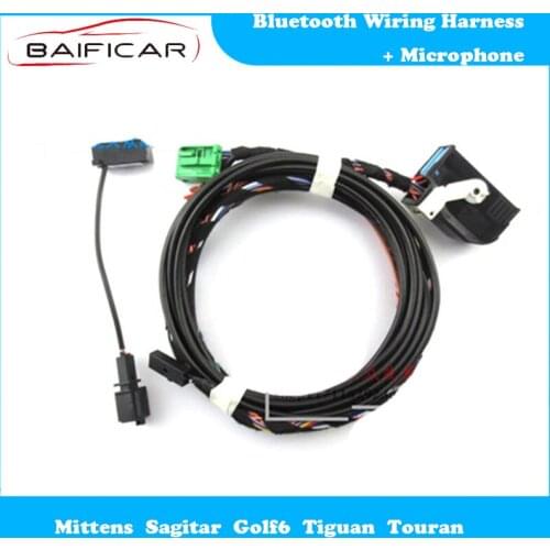 Baificar Brand New Genuine Bluetooth Module Wiring Harness RNS510 + Microphone for Mittens Sagitar Golf6 Tiguan Touran
