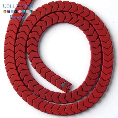 Natural Stone Red Rubber Arrow Hematite Round Spacer Loose Beads For DIY Jewelry Making Necklace Bracelet Accessories 6x3mm