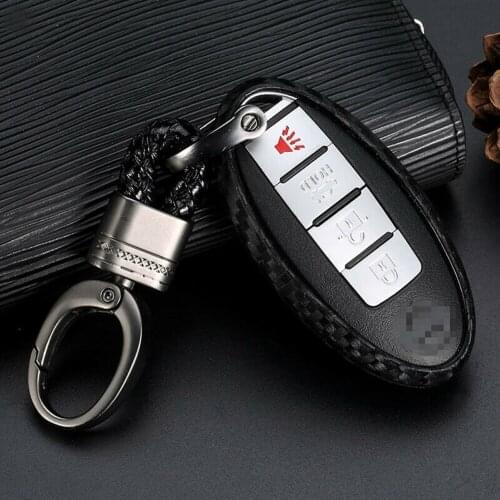 Carbon Fiber Texture Car Key Case Cover for Infiniti Q30 Q50 Q60 Q70 Q70L QX60 QX70 QX80 Nissan Versa Note Latio Altima Teana