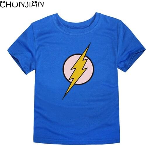 Kids T Shirts Children Royal Blue Logo Cartoon Character Tops For Boys Children Summer Clothing